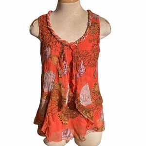 Soft Surroundings Gaze Seashells Blouse Petite Small